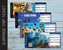 Printable Scuba Diving Surprise Trip Gift Boarding Pass - Kaci Bella Designs