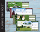 Printable Golfing Surprise Trip Admission Card - Kaci Bella Designs