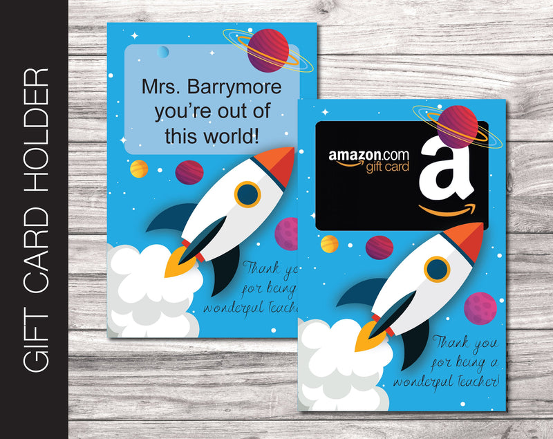 Printable Teacher Appreciation Gift Card Holder - Kaci Bella Designs