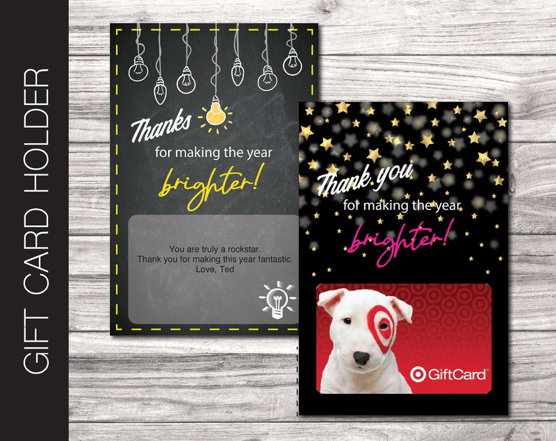 Printable Great Year Appreciation Gift Card Holder - Kaci Bella Designs