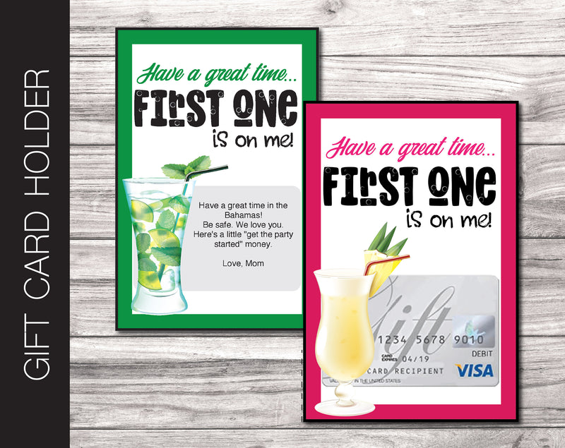 Printable Celebration Cocktail Gift Card Holder - Kaci Bella Designs