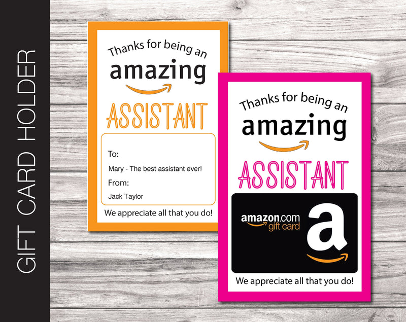 Printable Assistant Appreciation Amazon Gift Card Holder - Kaci Bella Designs
