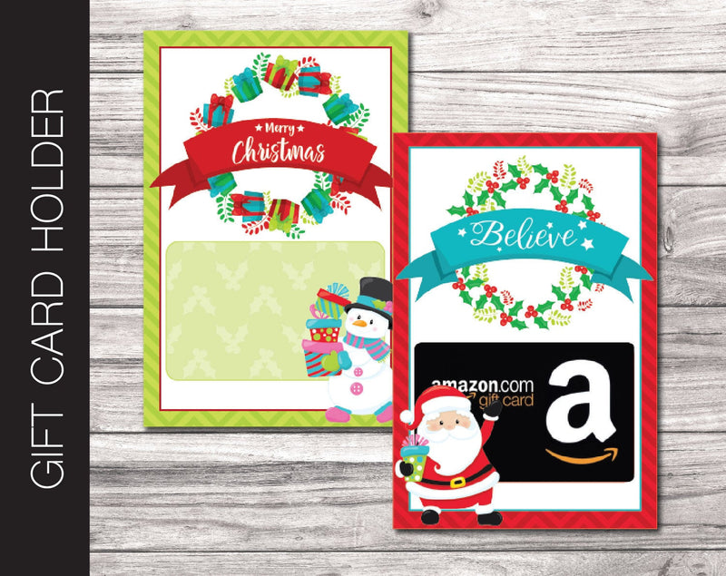 Printable Christmas Gift Card Holder - Kaci Bella Designs