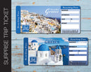 Printable Greece Surprise Trip Gift Ticket - Kaci Bella Designs