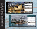 Printable Sydney Surprise Trip Gift Ticket - Kaci Bella Designs