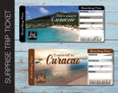 Printable Curacao Surprise Trip Gift Ticket - Kaci Bella Designs