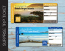 Printable British Virgin Islands Surprise Trip Gift Ticket - Kaci Bella Designs