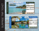 Printable Antigua Surprise Trip Gift Ticket - Kaci Bella Designs