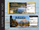 Printable Yellowstone Surprise Trip Gift Ticket - Kaci Bella Designs