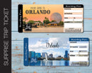 Printable Orlando Surprise Trip Gift Boarding Pass - Kaci Bella Designs