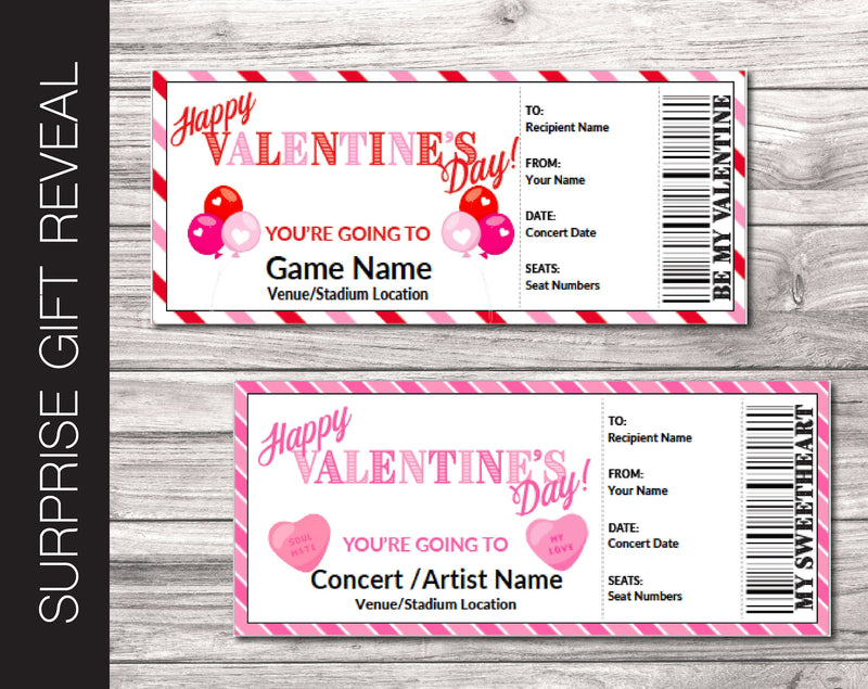 Printable Valentine's Day Concert Gift Reveal - Kaci Bella Designs