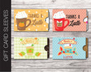 Printable Personalized Coffee Gift Card Sleeve - Kaci Bella Designs
