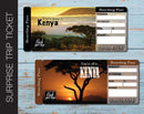 Printable Kenya Surprise Trip Gift Ticket - Kaci Bella Designs