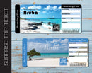 Printable Aruba Surprise Trip Gift Ticket - Kaci Bella Designs