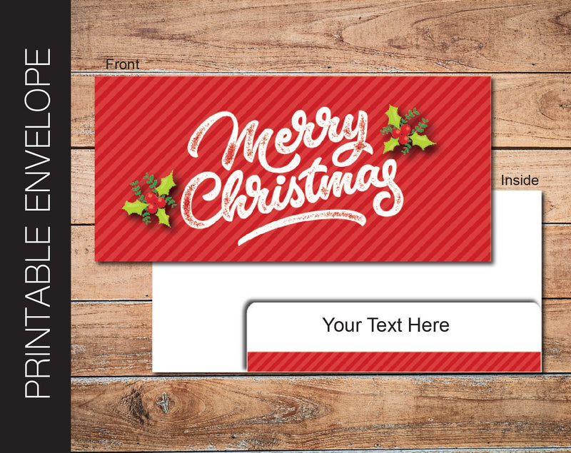 Printable Christmas Gift Envelope - Kaci Bella Designs