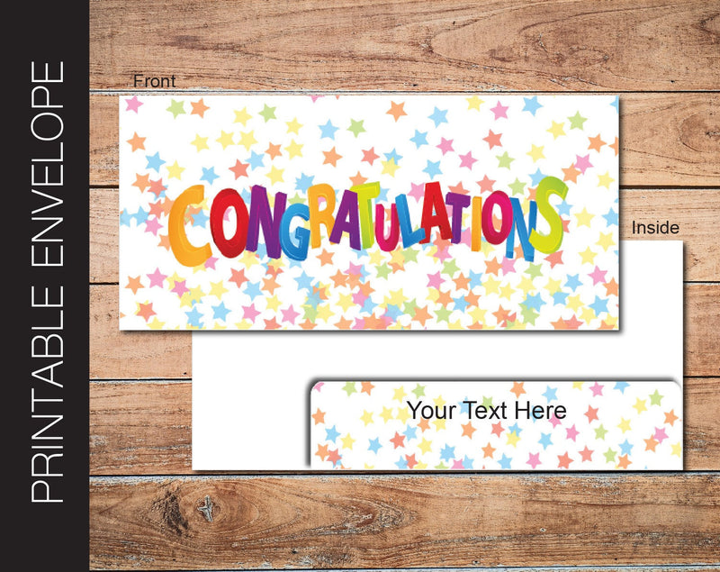 Printable Congratulations Gift Envelope - Kaci Bella Designs