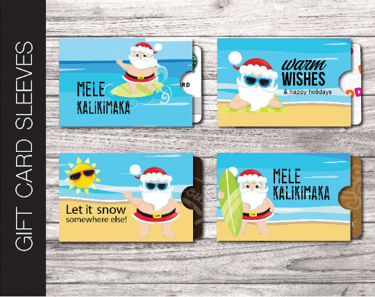 Printable Editable Sunny Christmas Gift Card Sleeve - Kaci Bella Designs