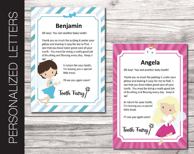 Printable Tooth Fairy Personalized Letters - Kaci Bella Designs