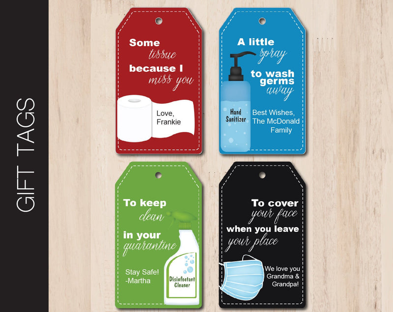 Printable Quarantine Supplies Gift Tags - Kaci Bella Designs