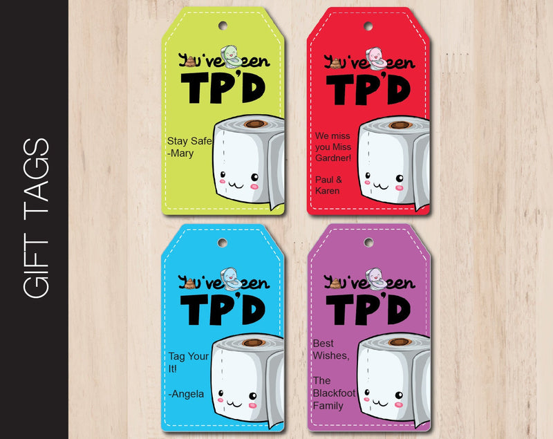 Printable You've Been TP'd Quarantine Gift Tags - Kaci Bella Designs