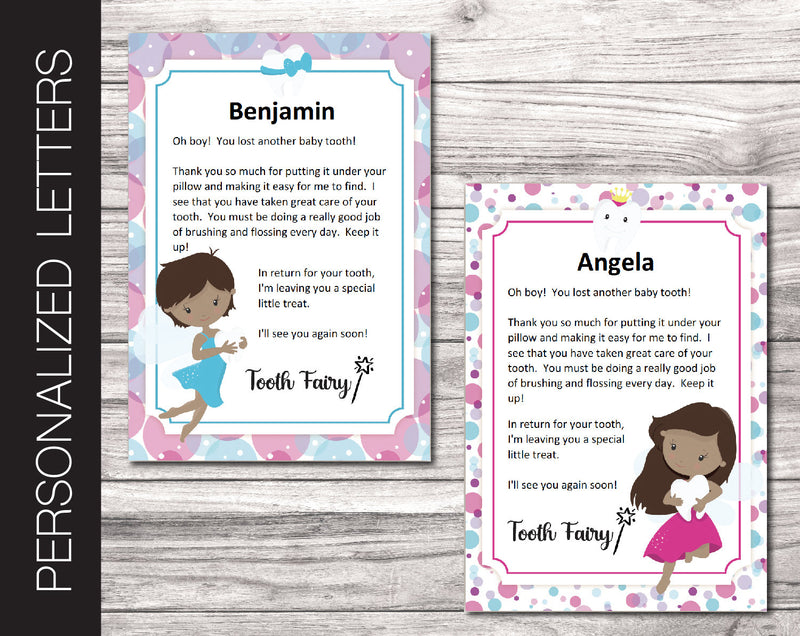 Printable Tooth Fairy Personalized Letters - Kaci Bella Designs