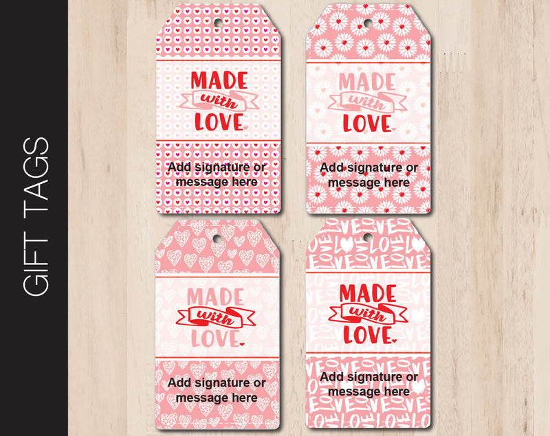 Printable Made With Love Gift Tags - Kaci Bella Designs